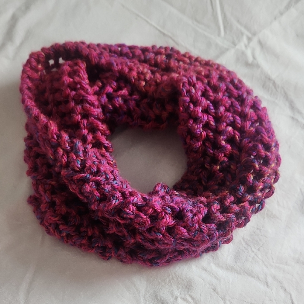 Hand Knit Cowl Neck Scarf--Chunky☆Vibrant☆Soft